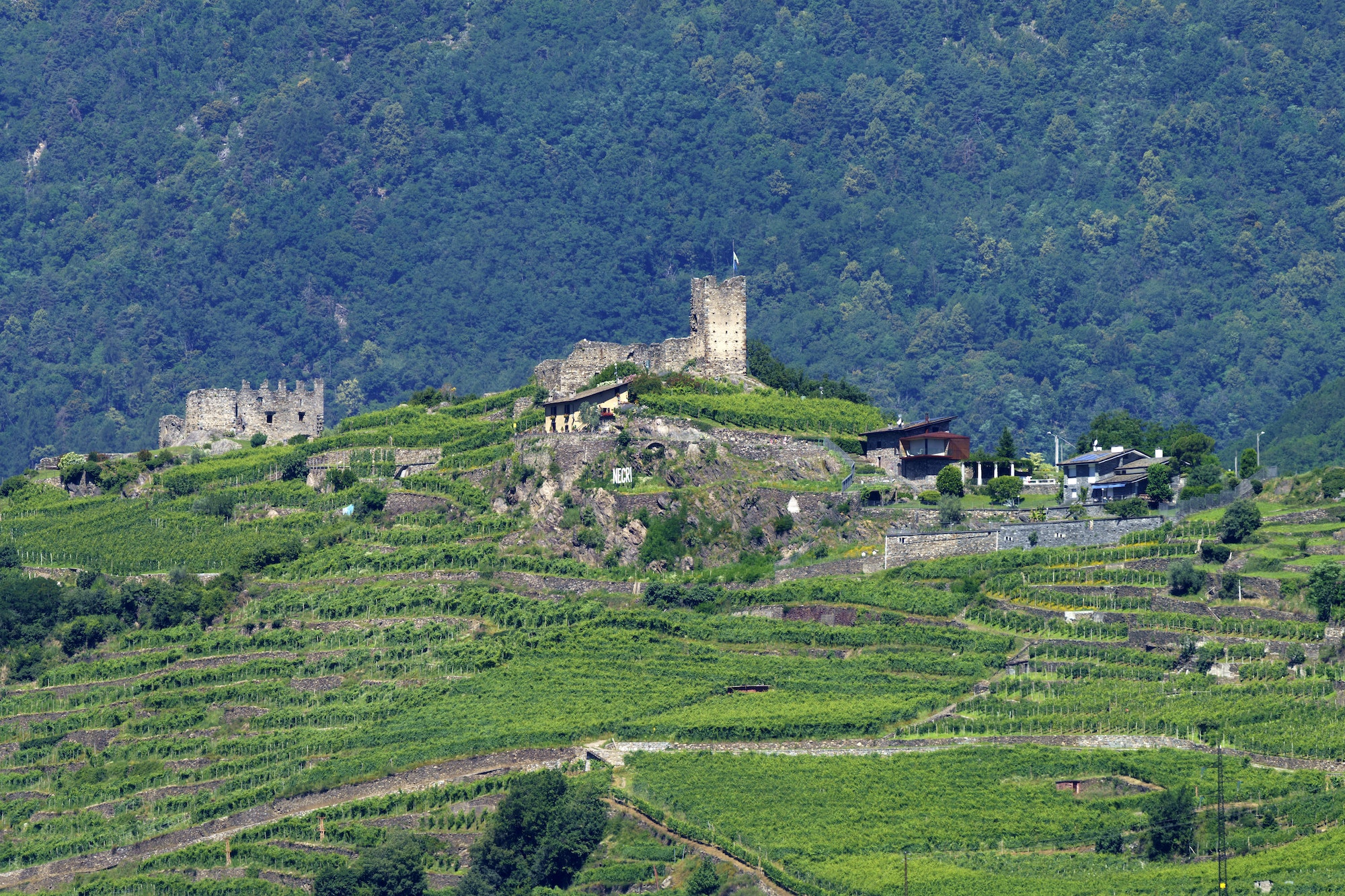 Landscape along the Sentiero della Valtellina, Italy, from the cycleway